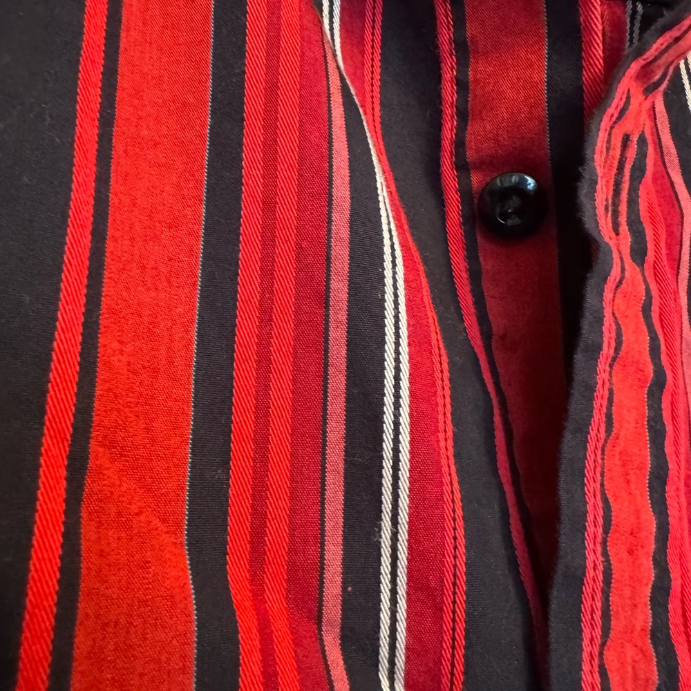 Rocawear Authentic Striped Button-Down Shirt Blac… - image 4